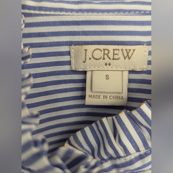 Ladies J. Crew Ruffled Collar Button Up Blouse Size Small - Picture 2 of 6